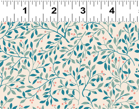 Clothworks - Stephanie Y4231 38 Leaves Light Coral By The Yard