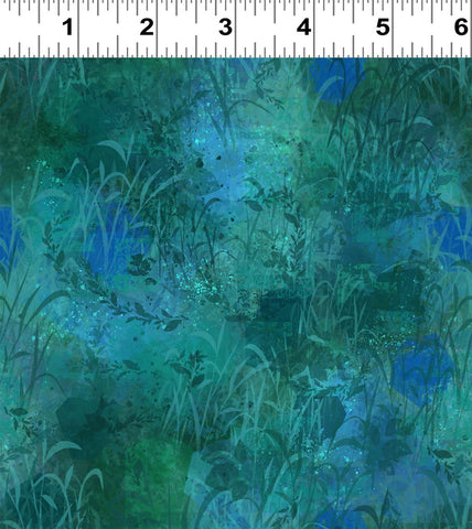 Clothworks Digital - Midnight Dreams Y4236 104 Texture Teal By The Yard