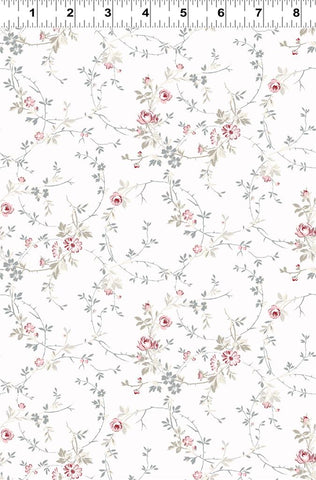 Clothworks - Audrey Y4306 1 White Dainty Vine By The Yard