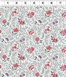 Clothworks - Audrey Y4307 1 White Packed Floral By The Yard