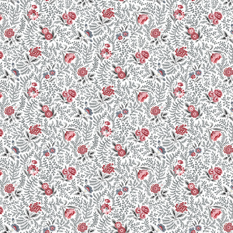 Clothworks - Audrey Y4307 1 White Packed Floral By The Yard