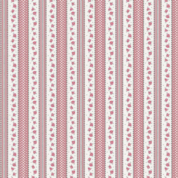 Clothworks - Audrey Y4308 42 Pink Rose Stripe By The Yard