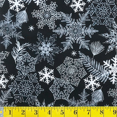 Jordan Fabrics Metallic Christmas Blossom 10002 5 Ivory/Silver Pine Be