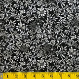 Jordan Fabrics Metallic Christmas Blossom 10006 2 Black/Silver Elegant Vines By The Yard