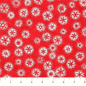 Patrick Lose Fabrics Christmas Magic 10032 24 Red Frosted Flakes By The Yard