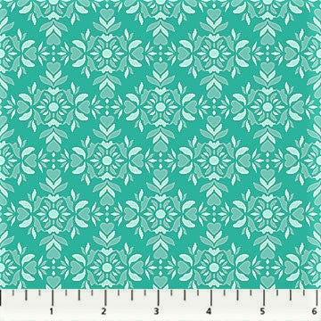 Patrick Lose Fabrics Busy Bunny 10136 61 Turquoise Hearts Damask By The Yard