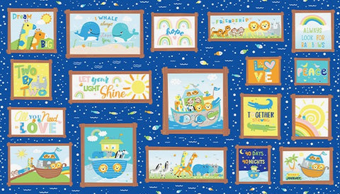 Benartex Noah's Journey 12928 55 Multi Boxes 23" PANEL By The PANEL (not strictly by the yard)