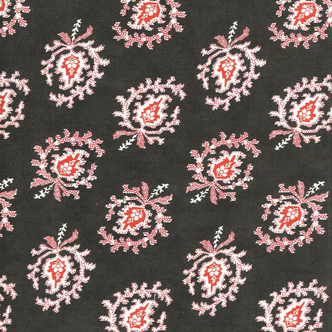 Moda Minick & Simpson Harbor Springs 14901 18 Charcoal Indienne Paisley By The Yard