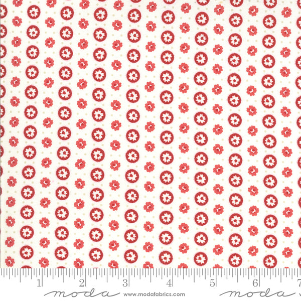 Moda Roselyn 14913 16 Ivory Red Circle Dot By The Yard