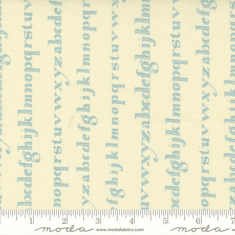 Moda Minick & Simpson Newport 14935 11 Ivory/Blue Alphabet Text By The Yard