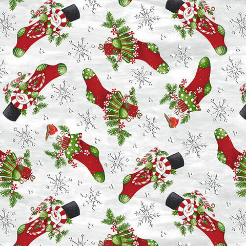 Blank Quilting All That Glitters Is Snow 1512 88 Red Snowman Christmas Stockings By The Yard