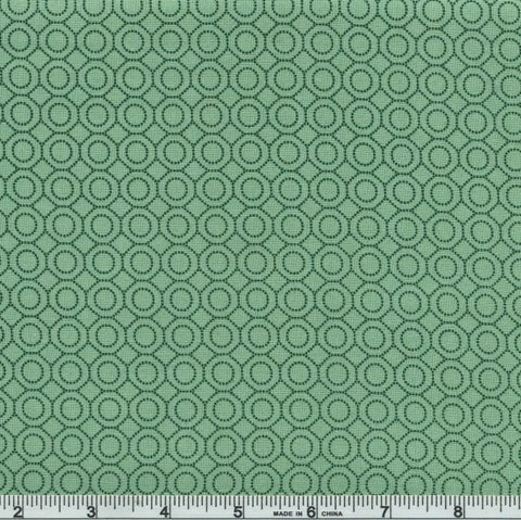 Henry Glass & Co. Sage & Sea Glass 1544 11 Sea Glass Dotted Hexies By The Yard