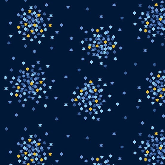 Andover Metallic Festival of Lights 205 MB Navy Confetti Cluster By The Yard