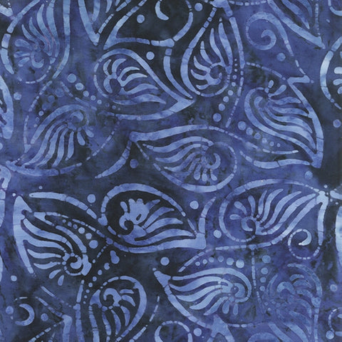 Anthology Bali Batik Isles of Shoals 2106Q X Navy Spotted Leaves By The Yard