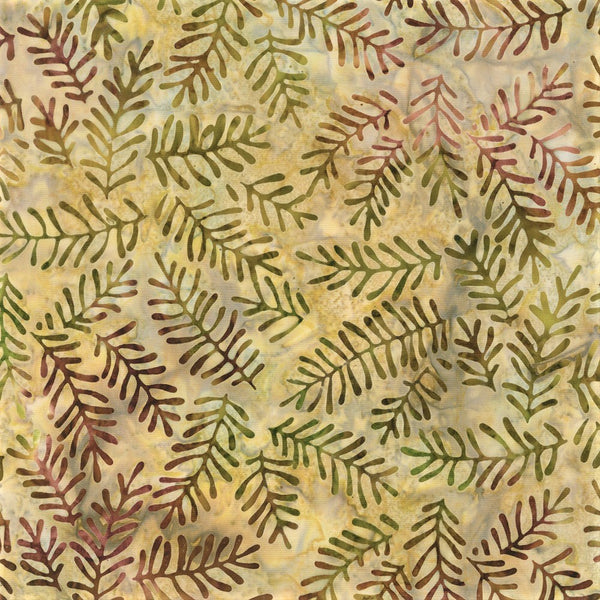 Kaufman Artisan Batiks Autumn Trails 21074 378 Cedar Frond Leaf 2 YARDS