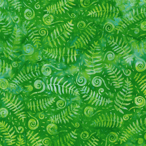 Kaufman Artisan Batiks Totally Tropical 2022 New Colors 21315-30 Fern Tossed Foliage By The Yard