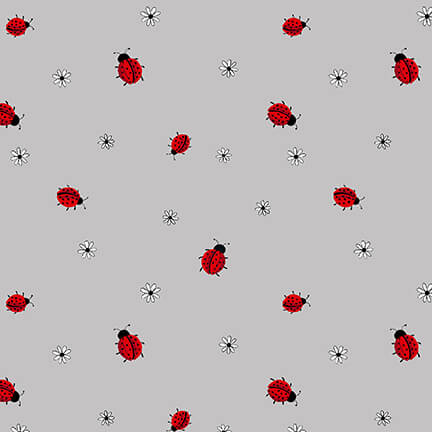 Blank Quilting Let's Partea 2383 90 Gray Ladybugs By The Yard