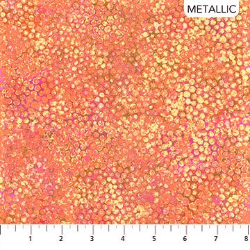 Northcott Metallic Shimmer Wild Thing - 24049M 53 Creamsicle Pebbles By The Yard
