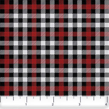 Northcott Alpine Winter 24339 10 Red/Black/White Multi Check By The Yard