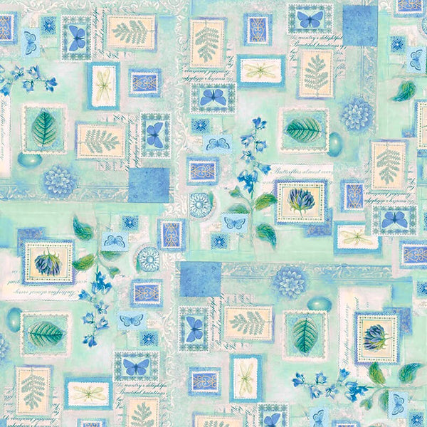 Blank Quilting Victoria 2438 11 Powder Blue Botanical Patchwork By The Yard