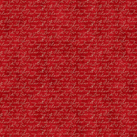Northcott No Ordinary Cats  24407 24 Red Script By The Yard