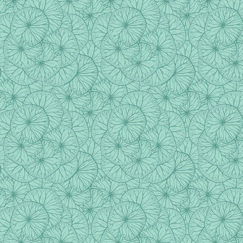 Northcott Water Lilies 25064 64 Seafoam Lily Pad Toile By The Yard