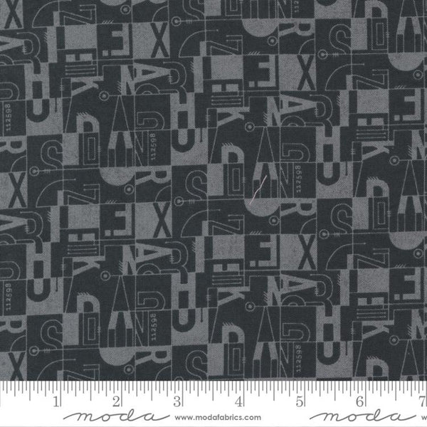 Moda Date Night 30716 22 Grey Couture Black Text Block By The Yard