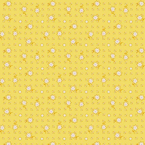 Henry Glass & Co. Nana Mae 6 368 44 Yellow Flower Geometric By The Yard