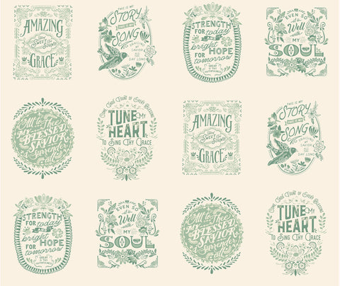 Moda Songbook 45521 22 Dove/Glory Skies Songbook 22" PANEL By The PANEL (not by the yard)