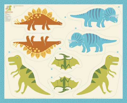 Moda Stomp Stomp Roar 20827 11 Stuffed Dinosaurs 36" PANEL By The PANEL (not strictly by the yard)