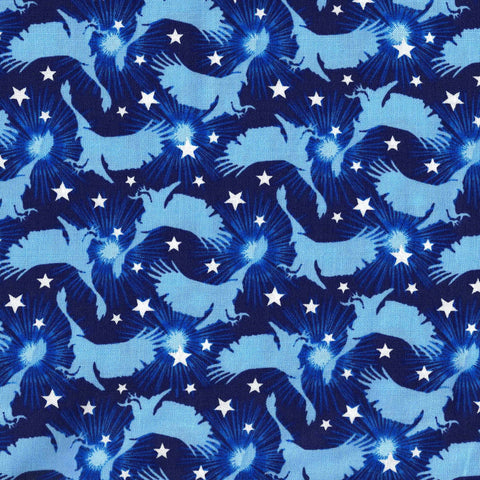 Studio E Stars & Stripes Forever 5830 77 Blue Flying Eagles Silhouette By The Yard