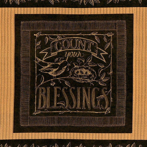 Moda Count Your Blessings 6080 12 Blackboard Blessings 23" PANEL By The PANEL (not strictly by the yard)