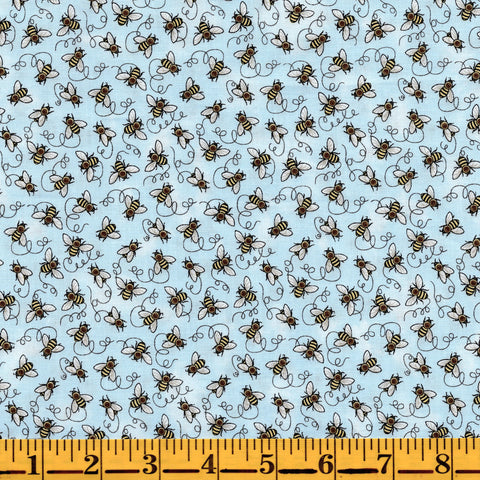 Studio E Bee All You Can Bee 6946 17 Light Blue Mini Bees By The Yard