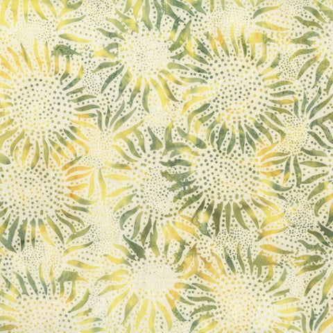 Hoffman Bali Batiks 884 351 Sunny & Green Abstract Sunflowers By The Yard