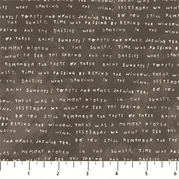 FIGO Fabrics Memories 90392 95 Gray Words By The Yard