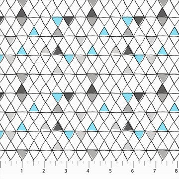 FIGO Fabrics Bandübung 90429, 10 weiße Dreiecke pro Meter