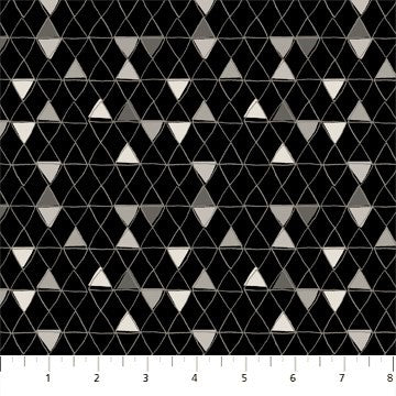 FIGO Fabrics Bandübung 90429 99 schwarze Dreiecke pro Meter