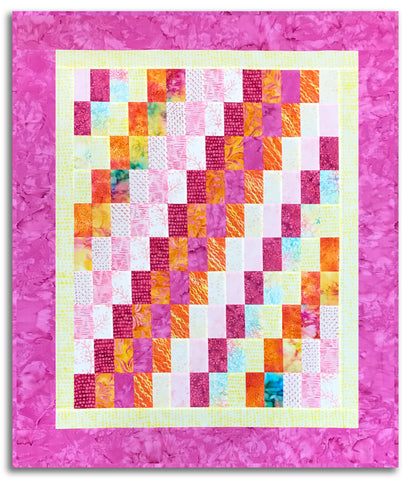 Baby "Bargello" Quilt Kit with Pre-Cut Strips - Hoffman Batiks Bright