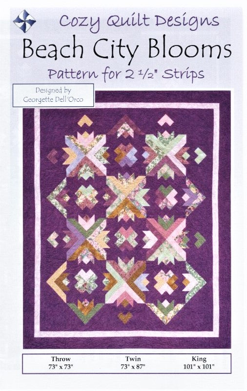 BEACH CITY BLOOMS Cozy Quilt Designs Pattern DIGITAL DOWNLOAD