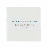 Moda Bella Solids Pre-Cuts Charm Squares 42 Piece 5" Squares 9900PP 98 - White