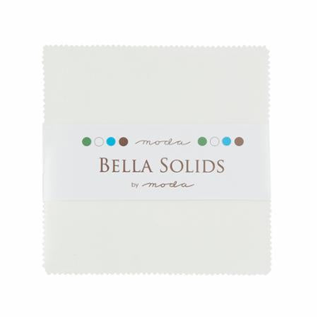 Moda Bella Solids Pre-Cuts Charm Squares 42 Piece 5" Squares 9900PP 98 - White