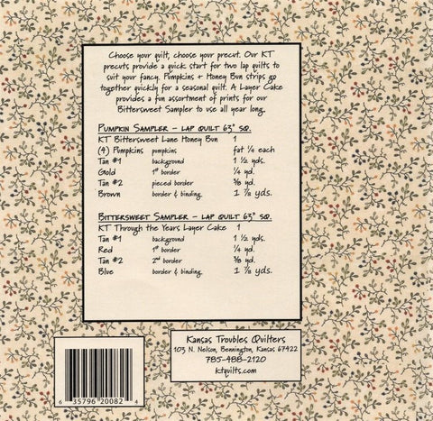 Calabazas agridulces - folleto de patrones de colchas de problemas de kansas
