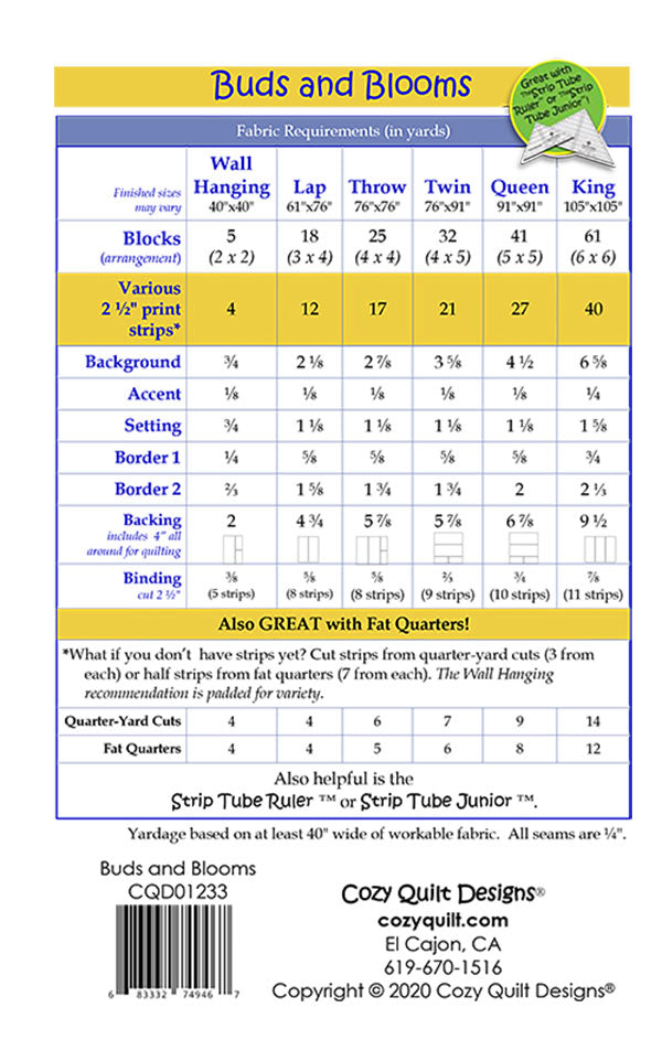BUDS AND BLOOMS Cozy Quilt Designs Pattern DIGITAL DOWNLOAD Jordan