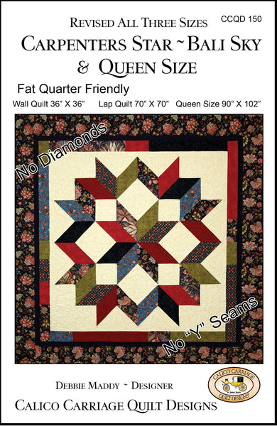 CARPENTER'S STAR REVISED - Calico Carriage Quilt Designs Pattern CCQD150 DIGITAL DOWNLOAD