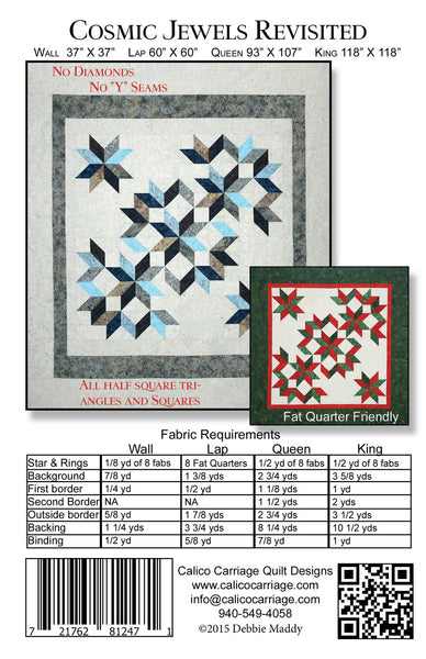 COSMIC JEWELS REVISITED - Calico Carriage Quilt Designs Pattern CCQD15 ...