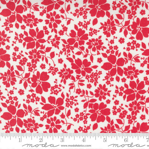 Moda Merry Little Christmas 55243 21 Cream Red Flowers By The Yard