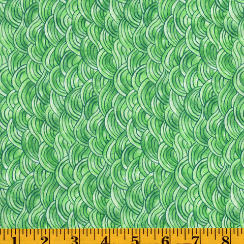 Freckle & Lollie Surfside D10-G Green Waves By The Yard