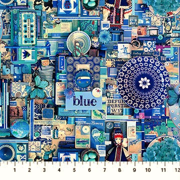 Northcott Color Collage DP22411 - 44 Blue By The Yard