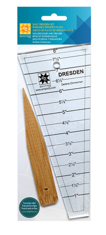 Easy Dresden Ruler-Template Set With Creaser - EZ Quilting