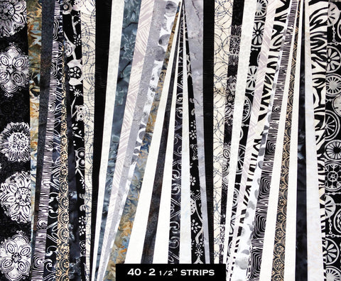 Hoffman Bali Batik 40 piece Strip Set - Black & White